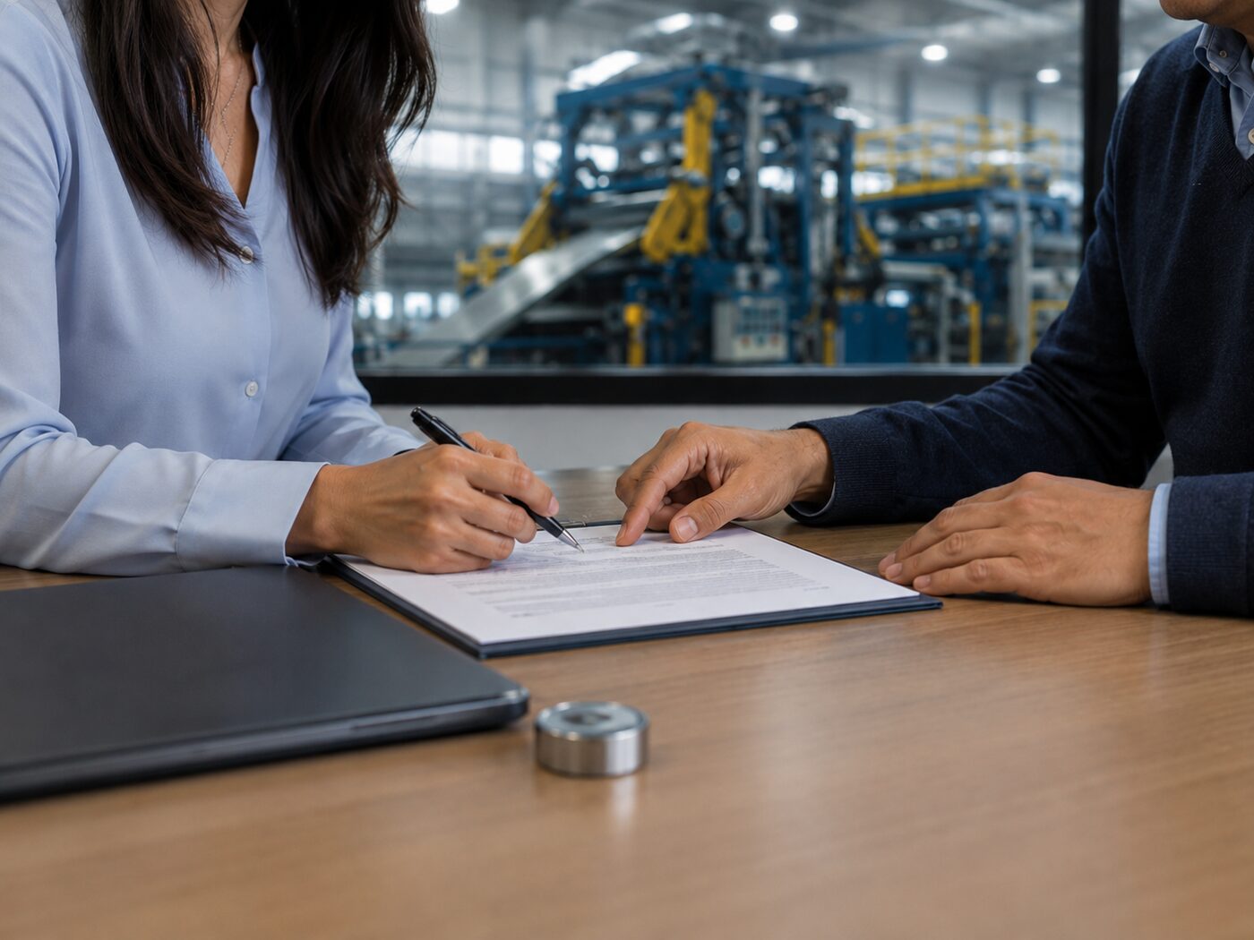 Asesoría de crédito Metric en planta industrial