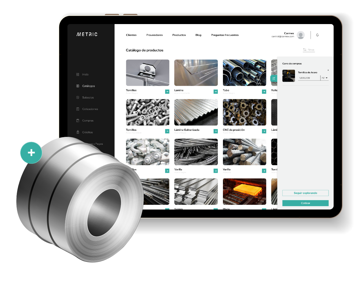 Catálogo de productos de acero y aluminio Metric